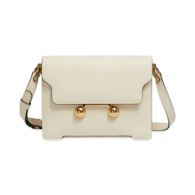 Marni Leather Trunkaroo Medium Shoulder Bag "Shell"