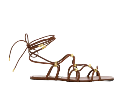 Valentino Garavani Women's Rockstud Net Sandals "Brown"