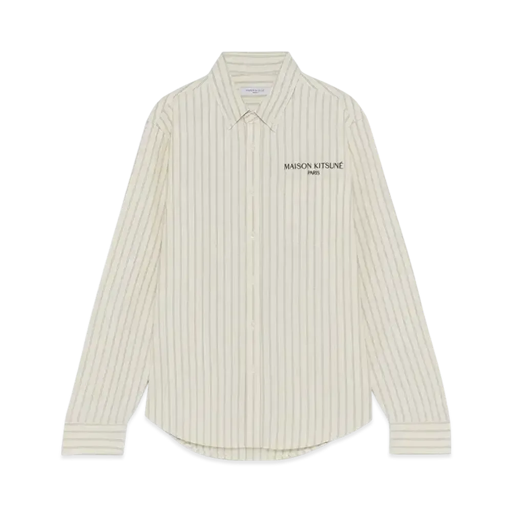 Maison Kitsune JP Exclusive Stripe BD Shirt "White"