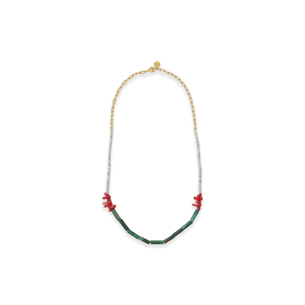 UNDERCOVER Brass x Beads Necklace "Green"