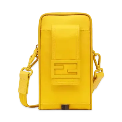 FENDI Mobile Phone Pouch Nylon Mobile Phone Holder "Yellow"