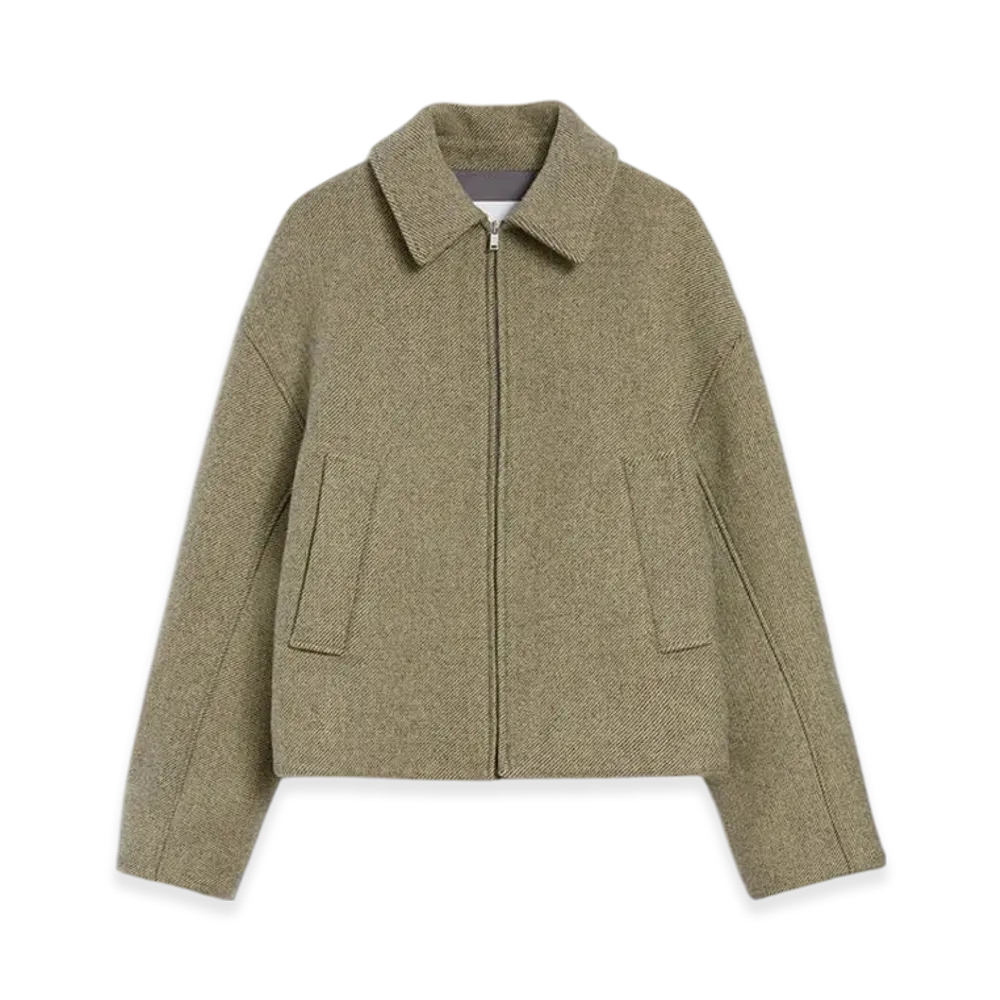 Jil Sander Wool Gabardine Padded Blouson "Pine"