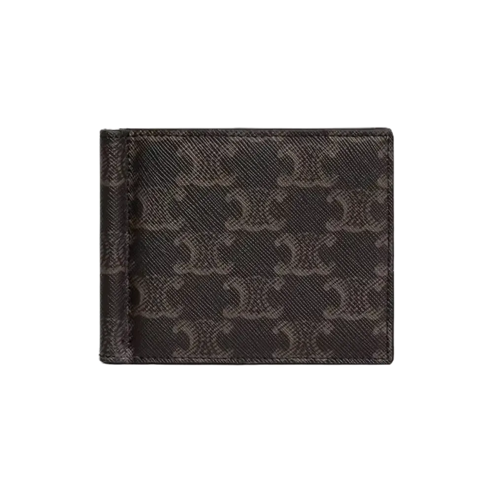CELINE Triomphe Canvas Bill Clip Wallet "Black"