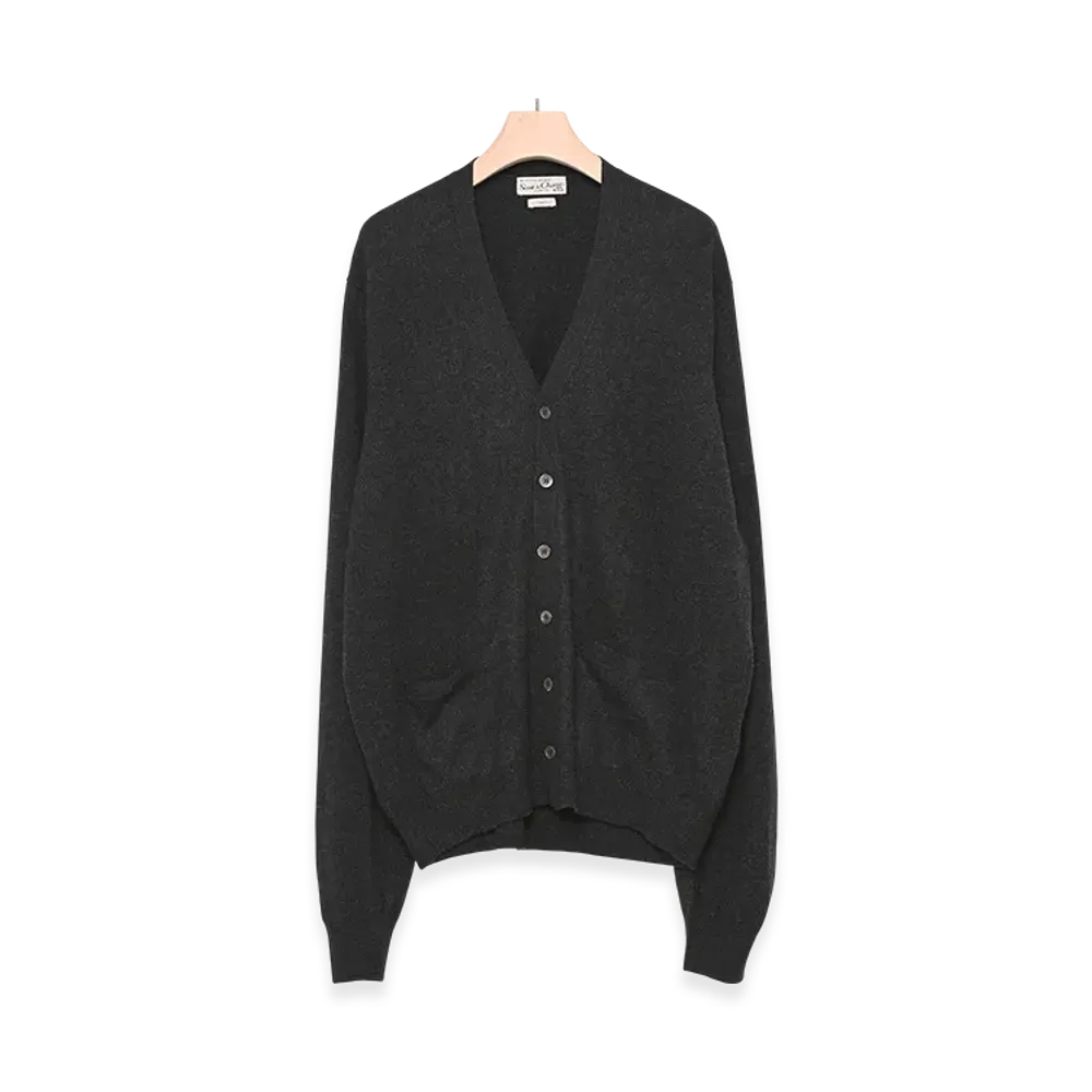 COMOLI Scott & Charters Exclusive V-Neck Cardigan "Charcoal"