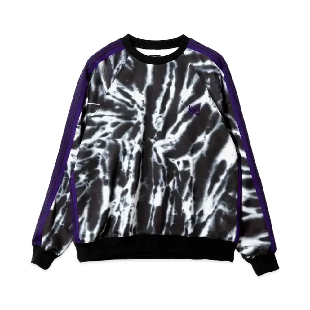 Needles Track Crew Neck Shirt P/S Tie Dye Print "Black"