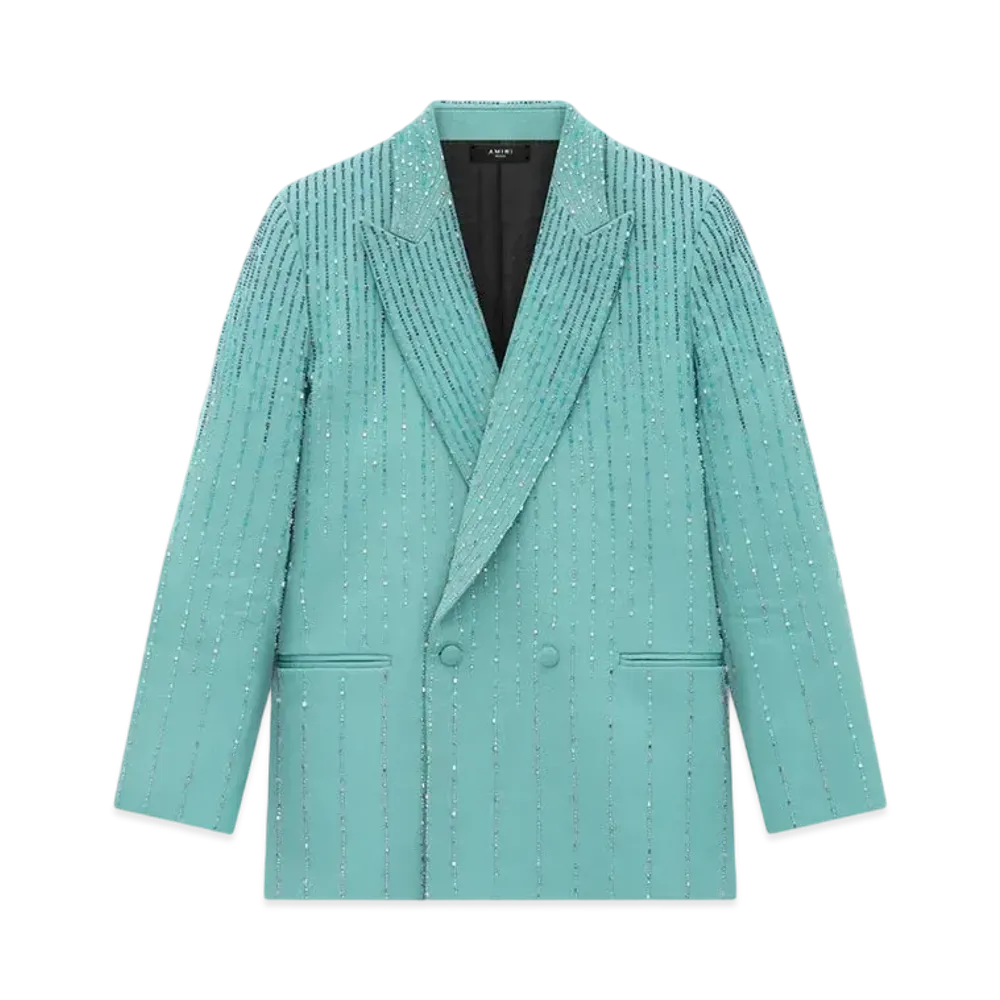 AMIRI Crystal Stripe Double-Breasted Blazer "Marine"