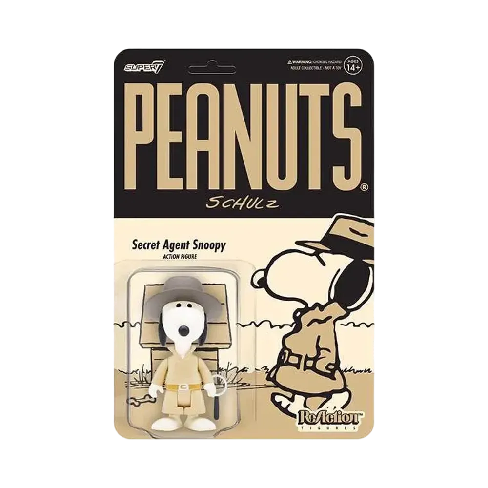Super7 Peanuts ReAction Action Figure Wave 5 - Secret Agent Snoopy "Multicolor"