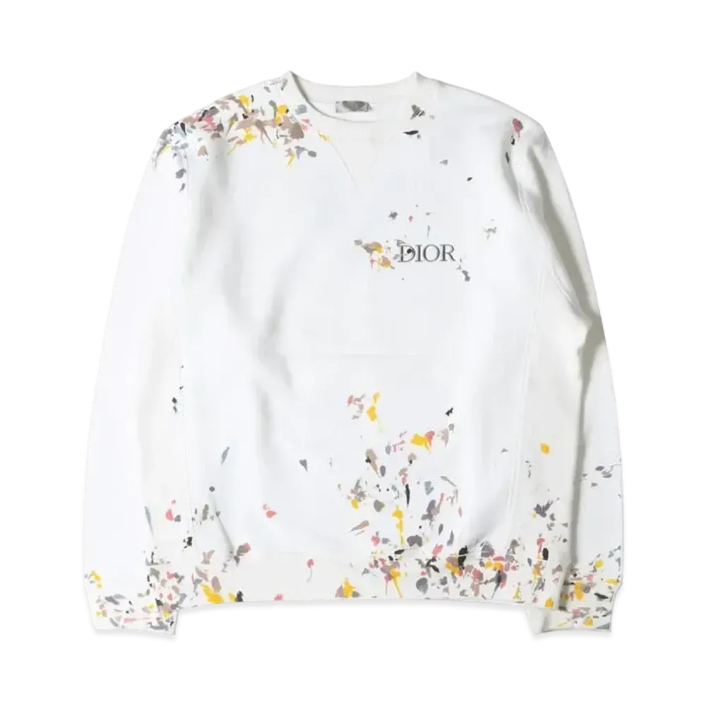 Dior Paint Logo Crew Neck Sweat "White"