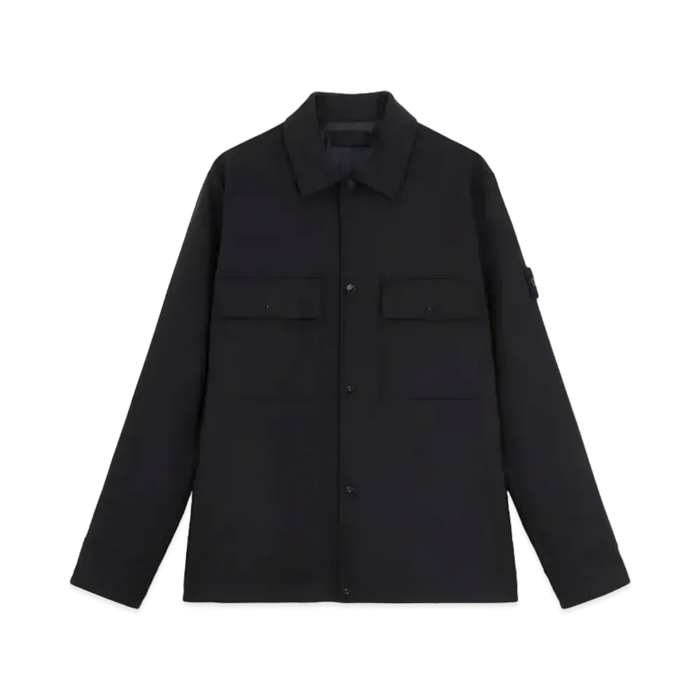 Stone Island 120F4 Wool Nylon Flannel_Stone Island Ghost Piece "Navy Blue"