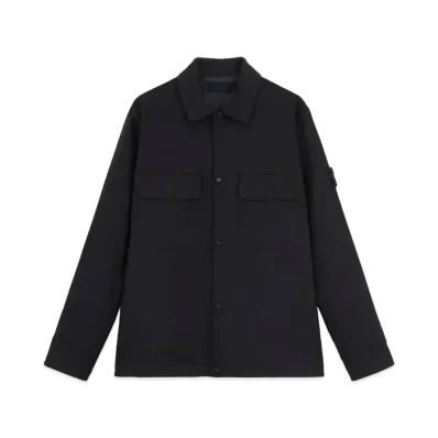 Stone Island 120F4 Wool Nylon Flannel_Stone Island Ghost Piece "Navy Blue"