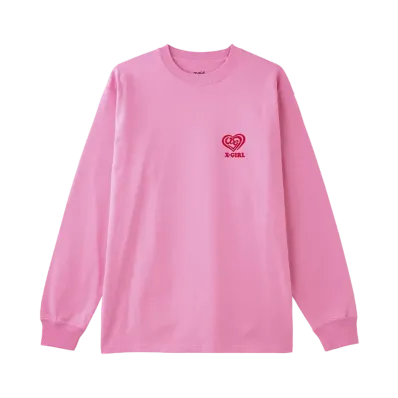 X-Girl Spiral Heart Logo L/S Tee "Pink"