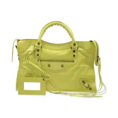 BALENCIAGA Lambskin Handbag "Green"