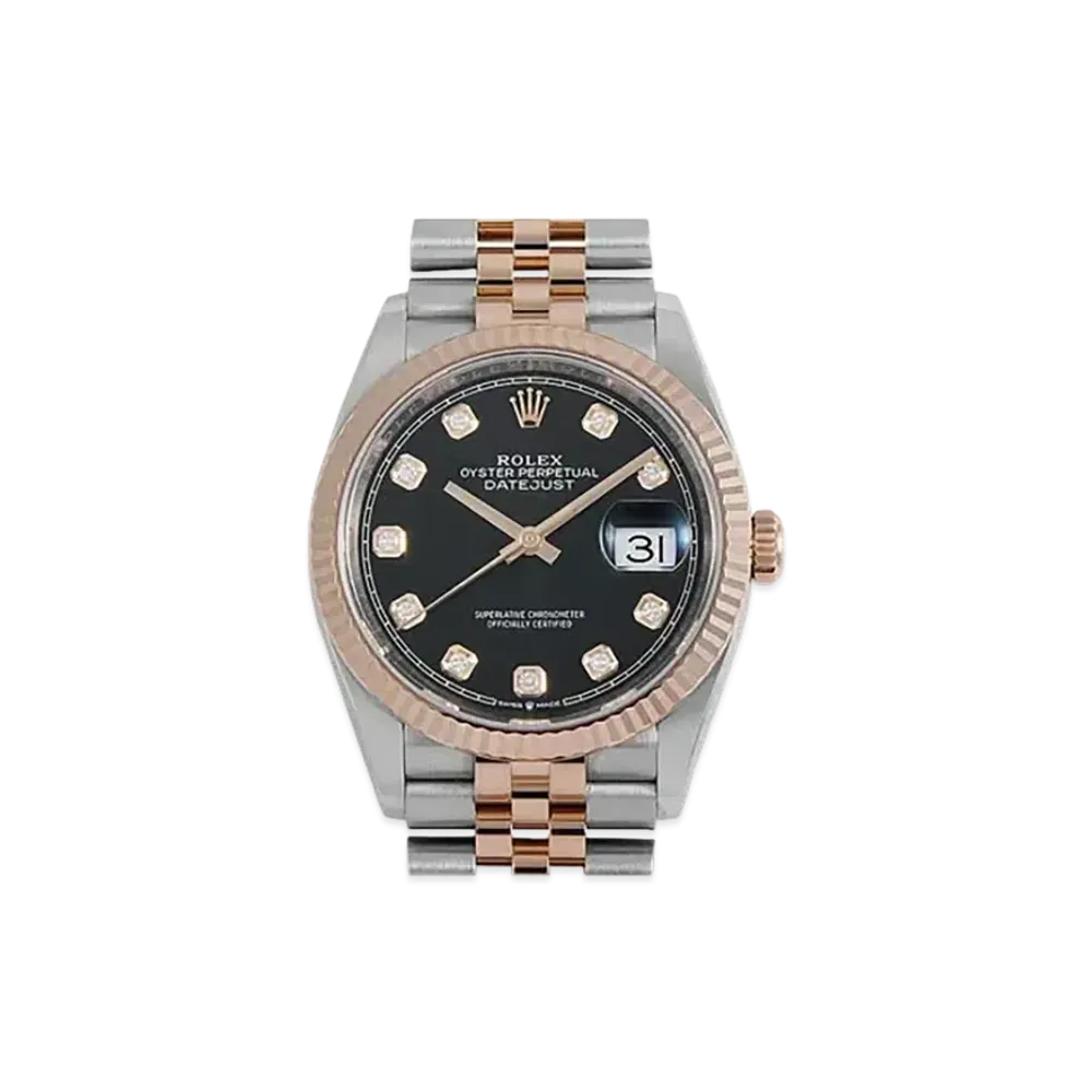 ROLEX Datejust 36 Black Dial 10P Diamonds 126231G