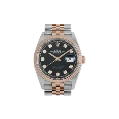 ROLEX Datejust 36 Black Dial 10P Diamonds 126231G