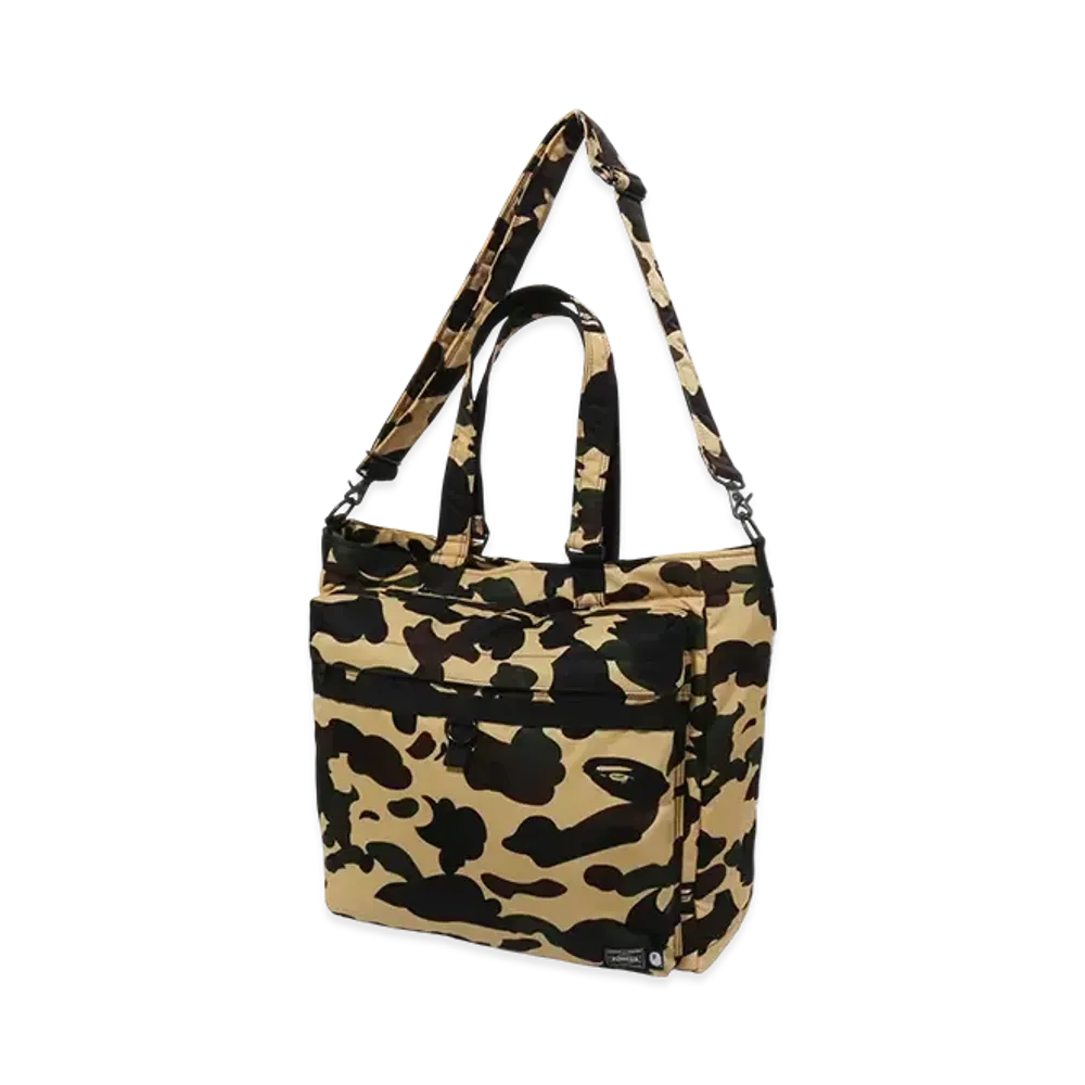 A BATHING APE x PORTER 1st Camo Utility Tote Bag "Yellow"