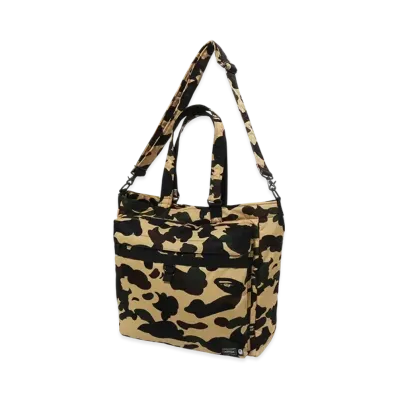 A BATHING APE x PORTER 1st Camo Utility Tote Bag "Yellow"
