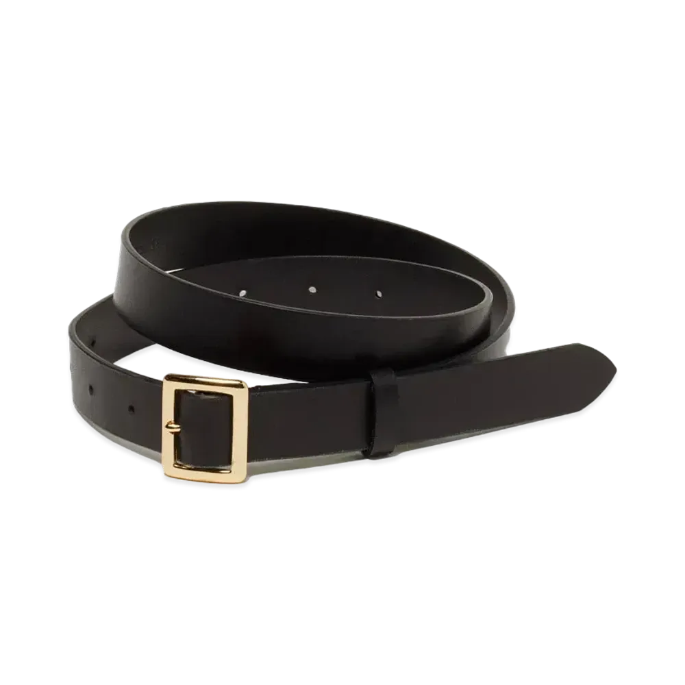 AURALEE Leather Square Buckle Belt "Black"