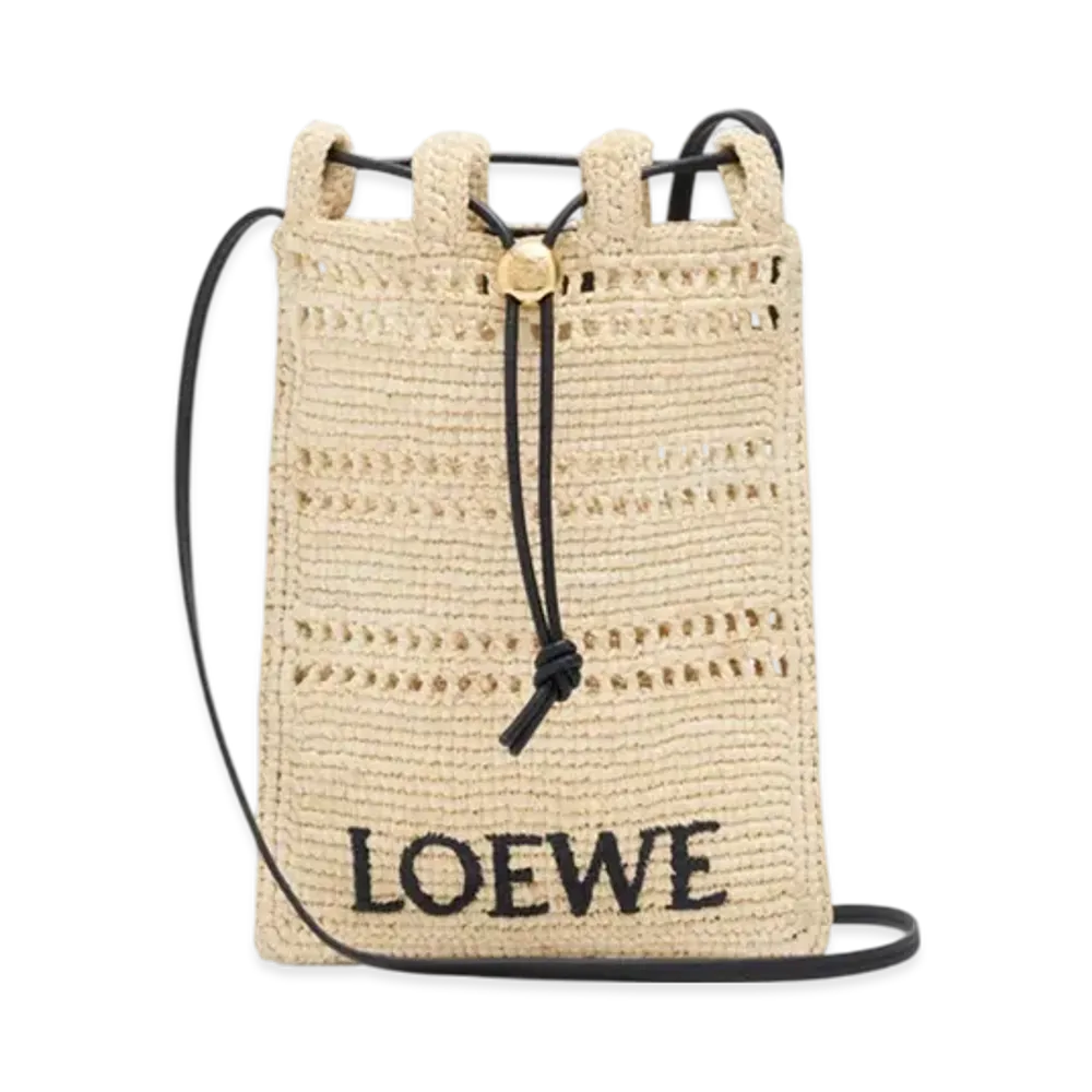 LOEWE Drawstring Pocket "Natural/Black"