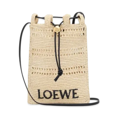 LOEWE Drawstring Pocket "Natural/Black"