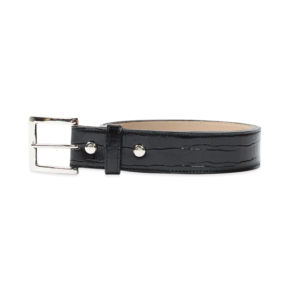WACKO MARIA Embossed Leather Belt "Black"
