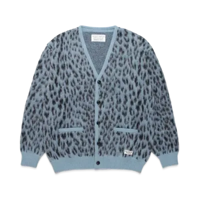 WACKO MARIA Mohair Knit Jacquard Cardigan "Blue"