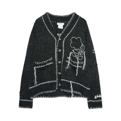 SYUMAN. xSYU.Man floral cardeigan "BLACK"