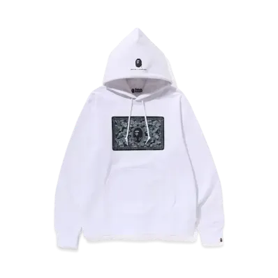 A BATHING APE Bape Card Pullover Hoodie "White/Black"