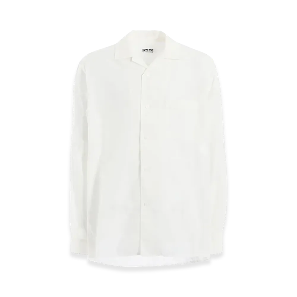 S'YTE Cotton Silk Loan Loose-Fit Open Collar Shirt "White"