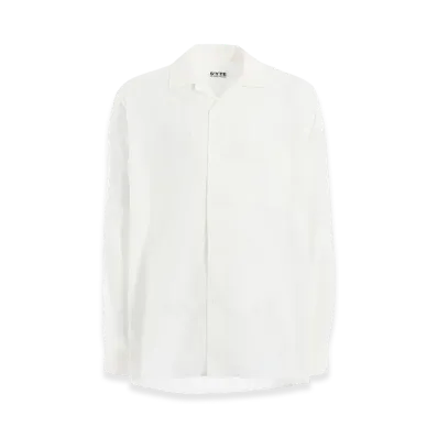 S'YTE Cotton Silk Loan Loose-Fit Open Collar Shirt "White"