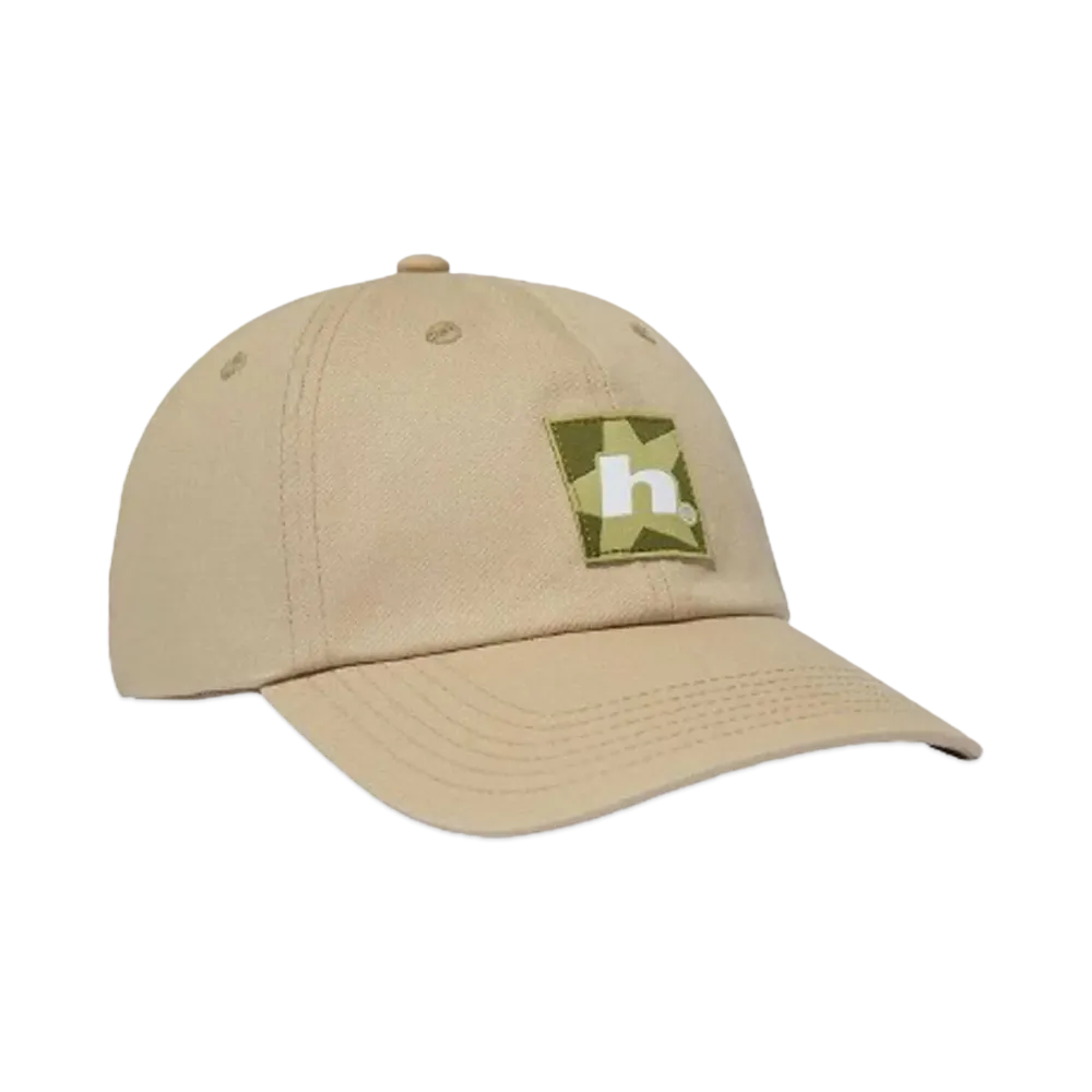 HUF Fall 24 Star Box Logo 6 Panel CV Hat "Stone"