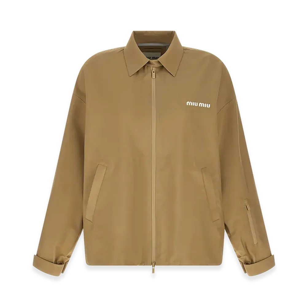 MIU MIU Women's Tech Fabric Windbreaker "Beige"