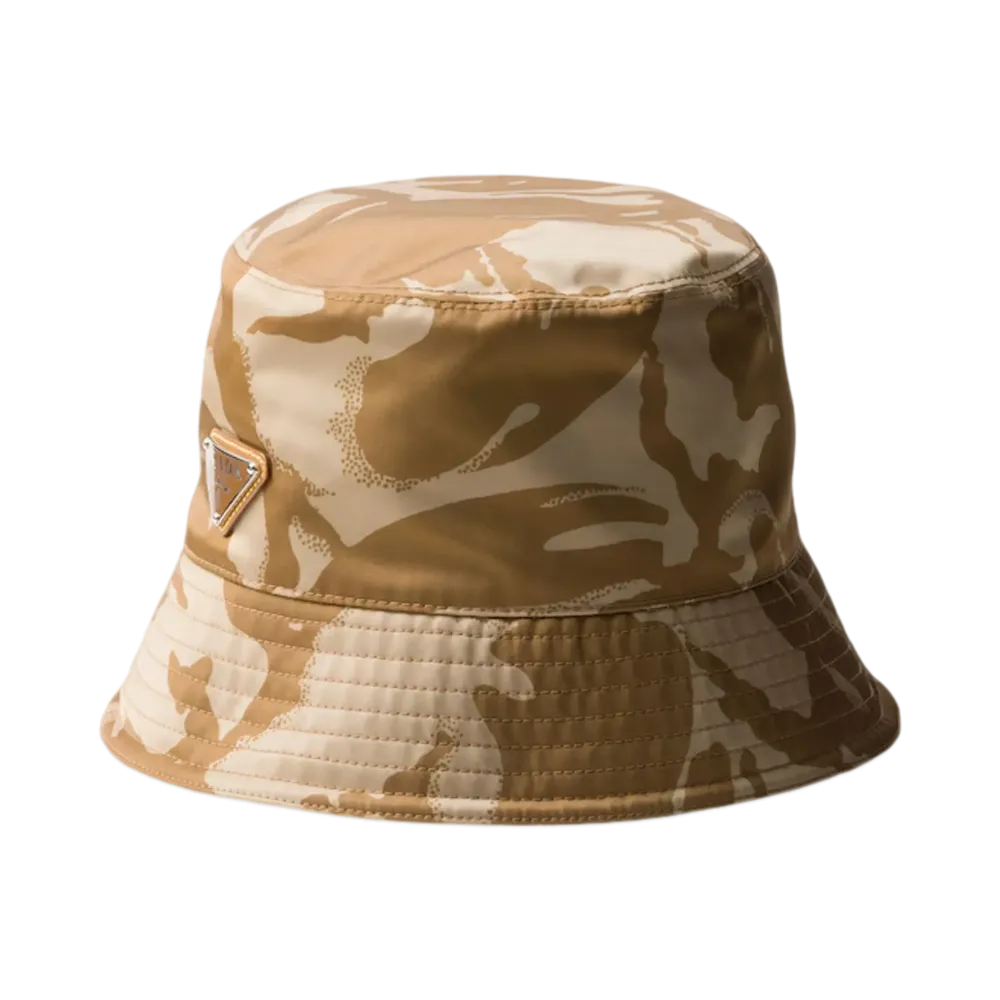 PRADA Printed Re-Nylon Bucket Hat "Khaki"