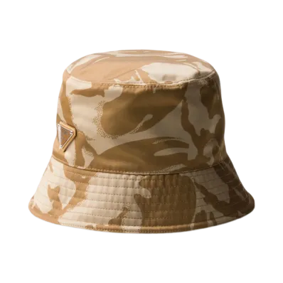 PRADA Printed Re-Nylon Bucket Hat "Khaki"