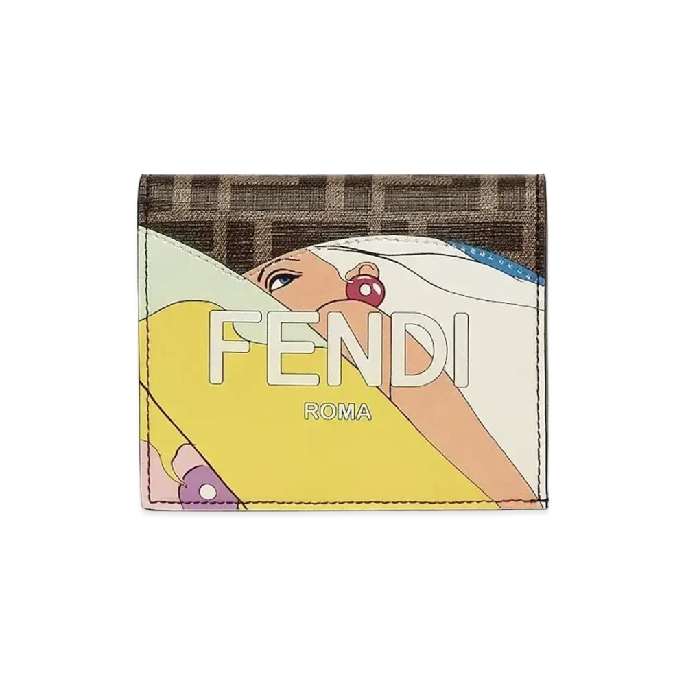 FENDI Small Fabric Wallet "Brown"