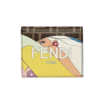 FENDI Small Fabric Wallet "Brown"