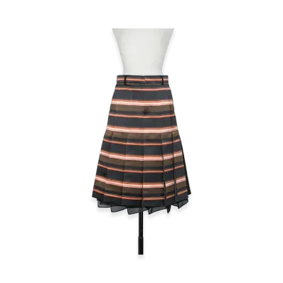 sacai Horizontal Stripe Skirt "Khaki/Pink"