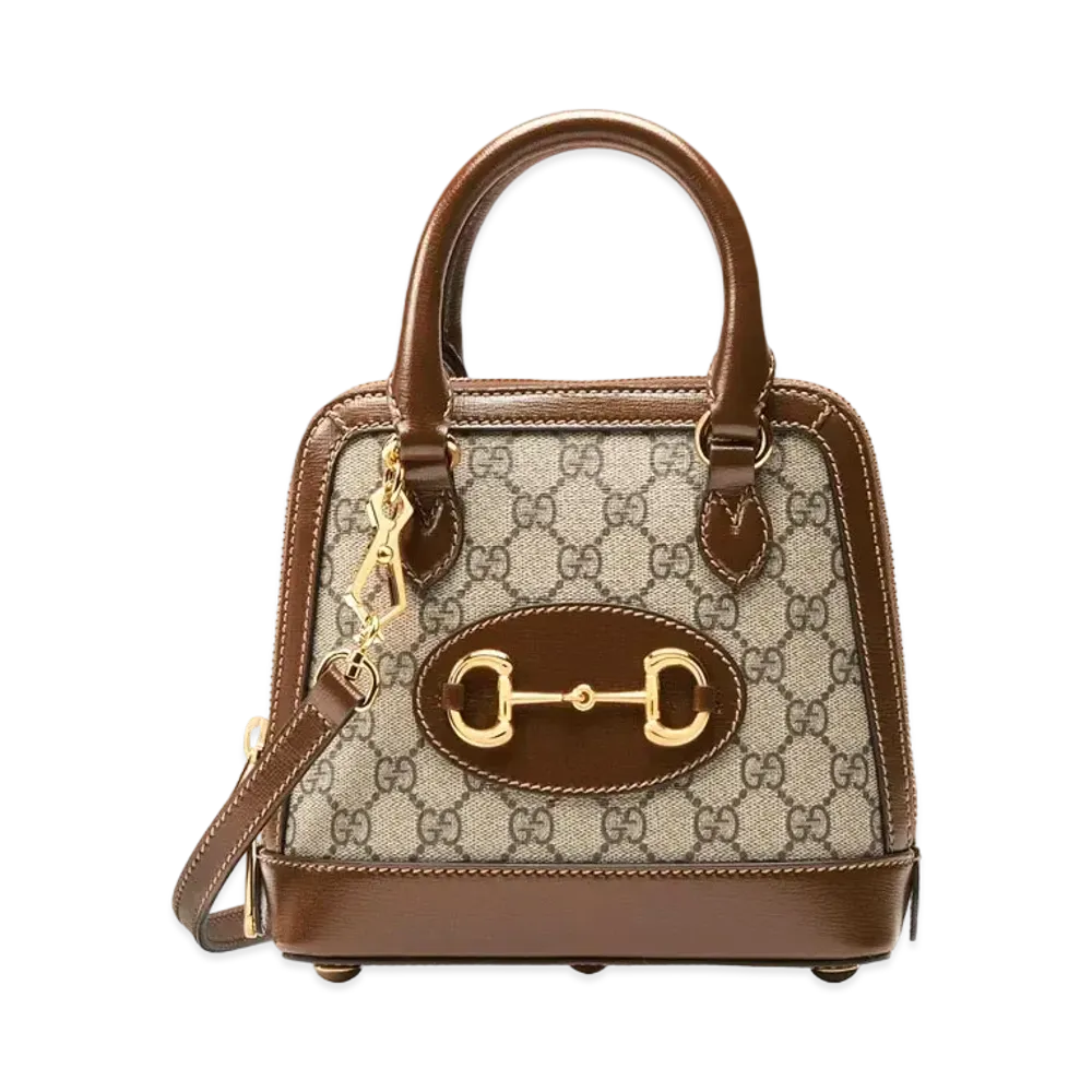 GUCCI Horsebit 1955 Mini Top Handle Bag "GG Supreme/Brown"