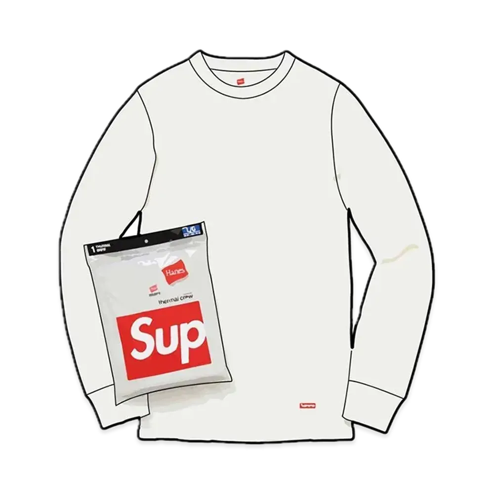 Supreme x Hanes Thermal Crew (1 Pack) "Natural"