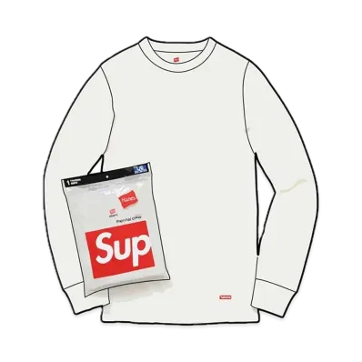 Supreme x Hanes Thermal Crew (1 Pack) "Natural"