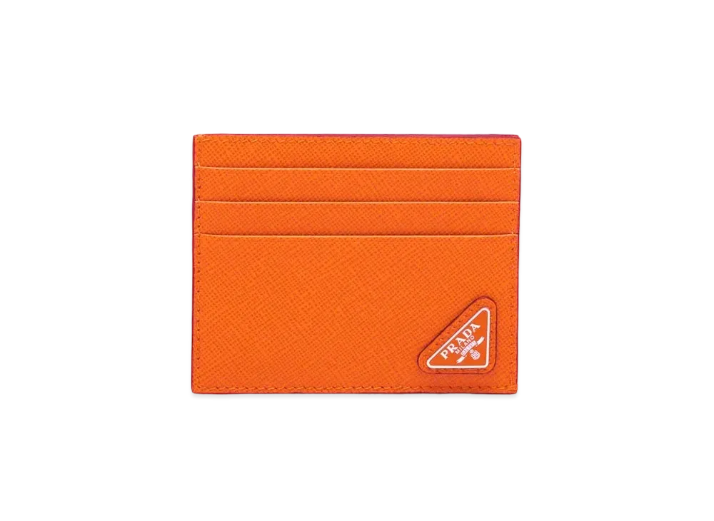 PRADA Saffiano Leather Card Case "Orange"