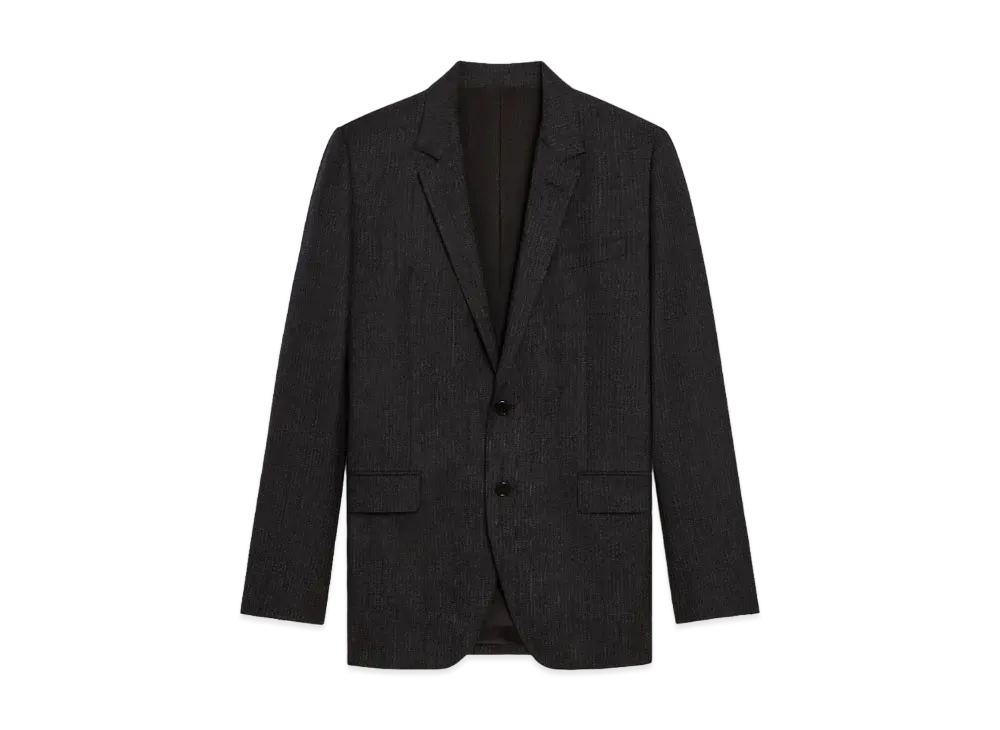 CELINE Striped Rectangle Jacket / Wool "Black/Anthracite"