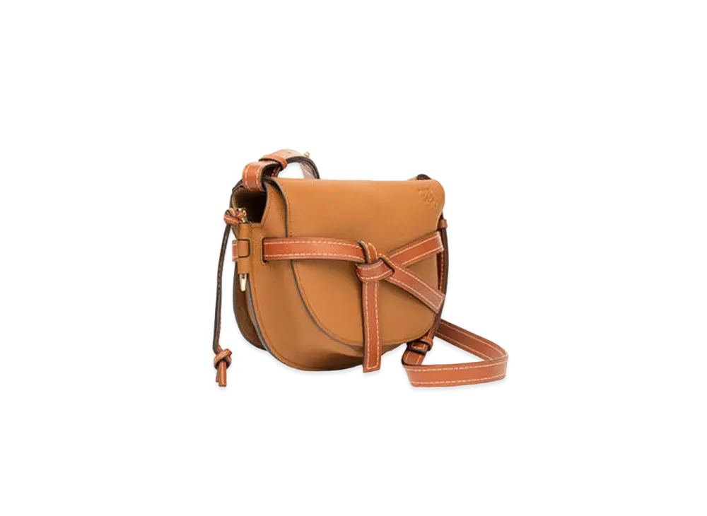 LOEWE Small Gate Bag In Soft Grained Calfskin "Light Caramel / Pecan"