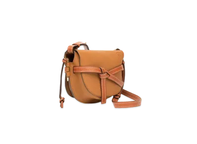 LOEWE Small Gate Bag In Soft Grained Calfskin "Light Caramel / Pecan"