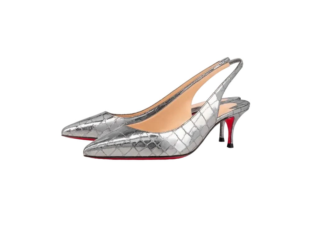 Christian Louboutin Kate Sling 55 mm "Silver"
