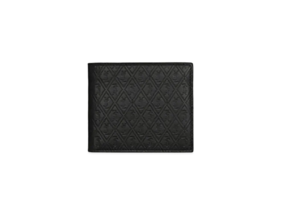 SAINT LAURENT Le Monogramme All Over East/West Wallet In Embossed Smooth Leather "Black"