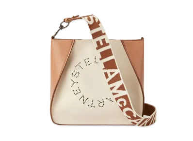 Stella McCartney Stella Logo Shoulder Bag "Pure White/Camel"