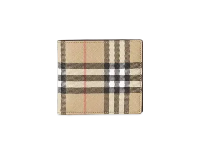 BURBERRY Vintage Check E Canvas By Fold Coin Wallet "Archive Beige"