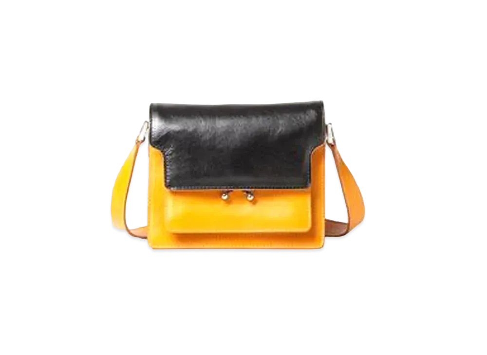 Marni Bi Coloured Calfskin TRUNK SOFT Bag "Yellow/Black"