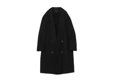 Yohji Yamamoto Y's COMBED MINI FLEECE SHAWL COLLAR COAT "Black"