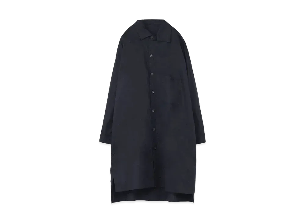 Yohji Yamamoto Y's TWILL FLAP COLLAR LONG BLOUSE "Navy"